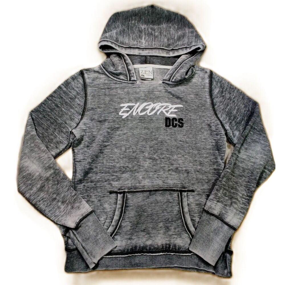 Zen by J. America Women’s Large Gray Burnout Hoodie Encore DCS Graphic